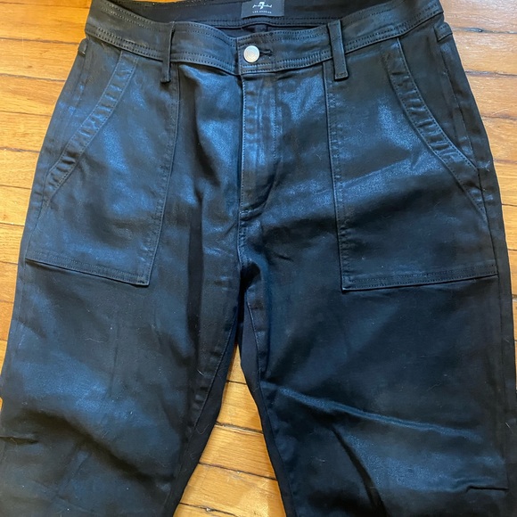 7 for All Mankind Darted Waxed Joggers - Picture 6 of 14